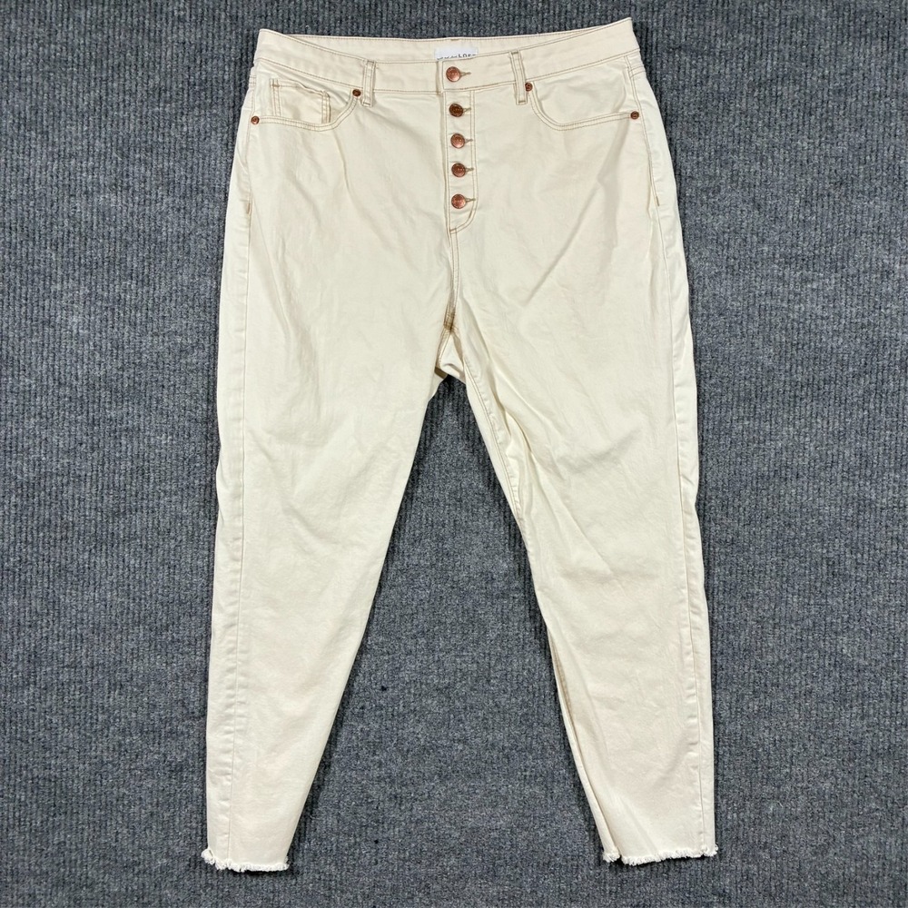 Made and Loved LOFT Curvy High Waist Skinny Ankle Jeans Womens‎ 33/16 Button Fly